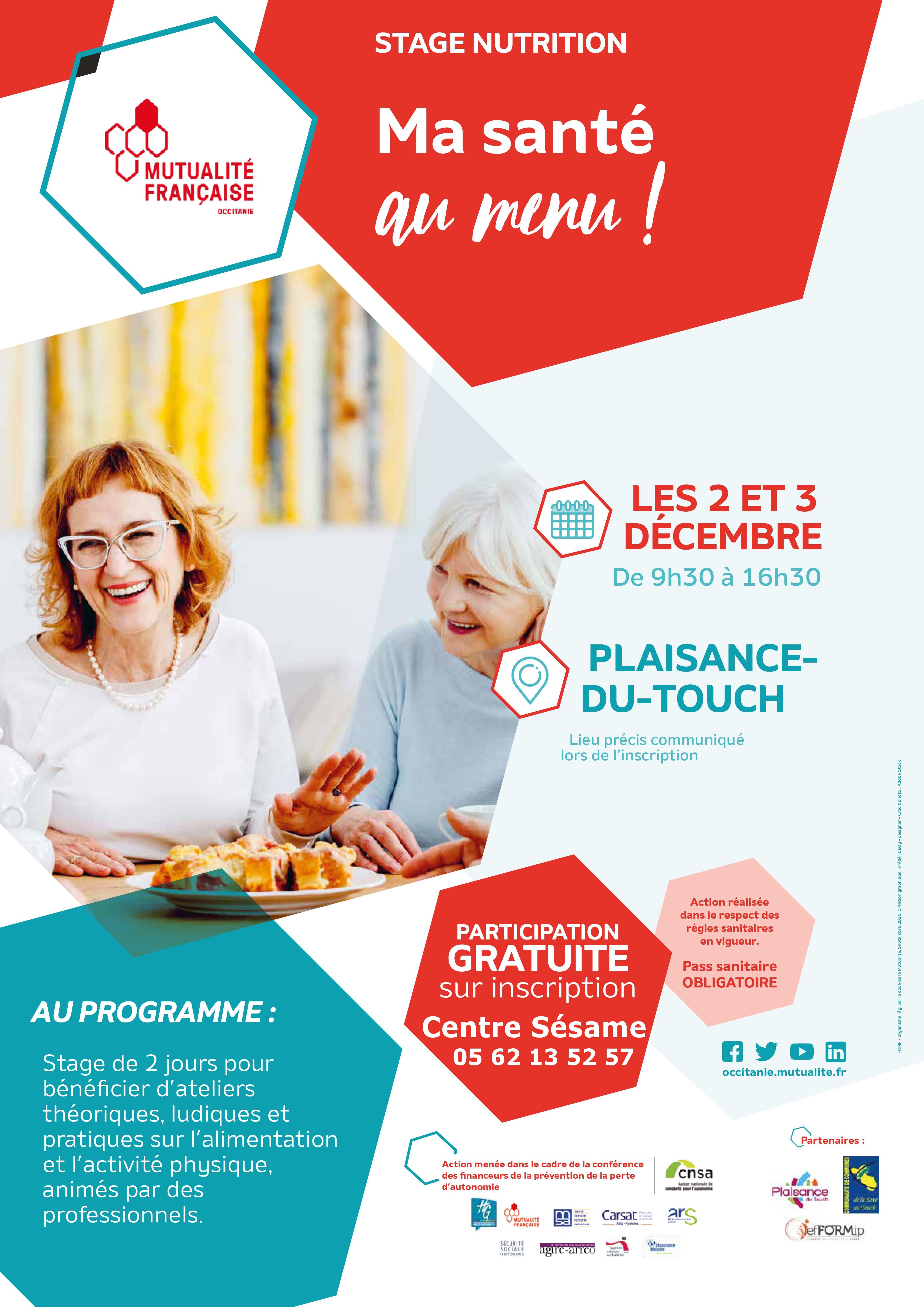 Stage de nutrition les 2 & 3 décembre 2021