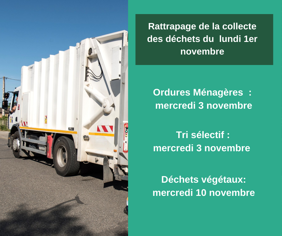 Collecte rattrapage du Lundi 1er novembre