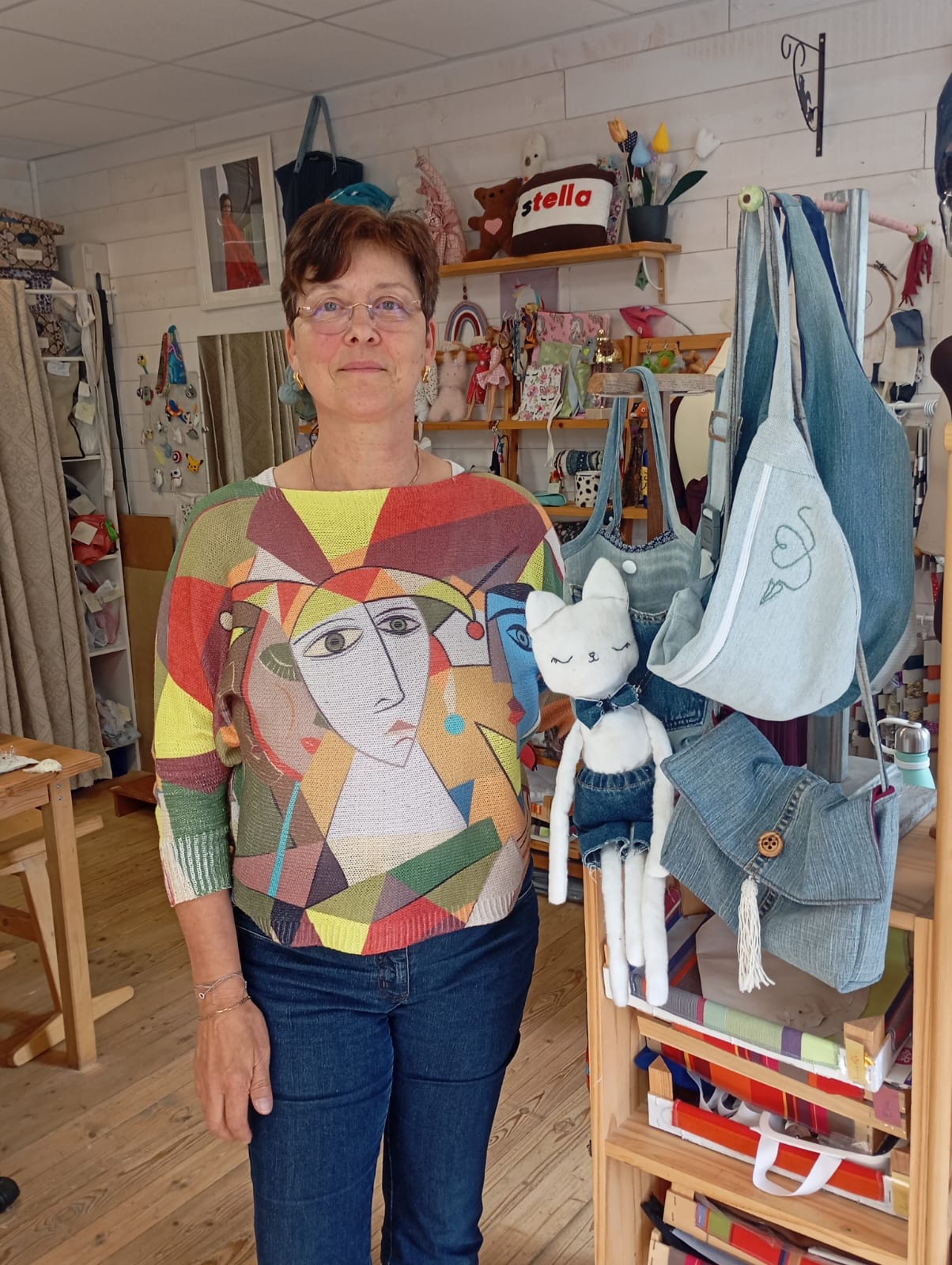 Nadine dans son atelier