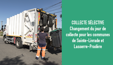 Changement du jour de collecte sélective à Lasserre-Pradère et Sainte-Livrade
